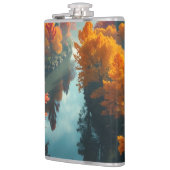 Serene River Shore Reflection Nature Art  フラスク (左)
