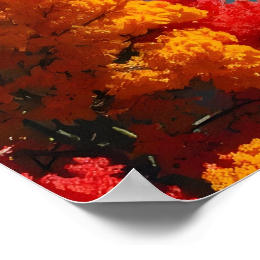 Serene River Shore Reflection Nature Art ポスター (角)