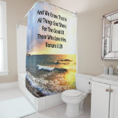 SERENE ROMANS 8:28聖なる書物、 経典 シャワーカーテン (インサイチュ)