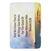 SERENE ROMANS 8:28聖なる書物、 経典 バスマット (正面縦)