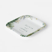 Serene Sage Watercolor Florals ペーパープレート (傾斜あり)