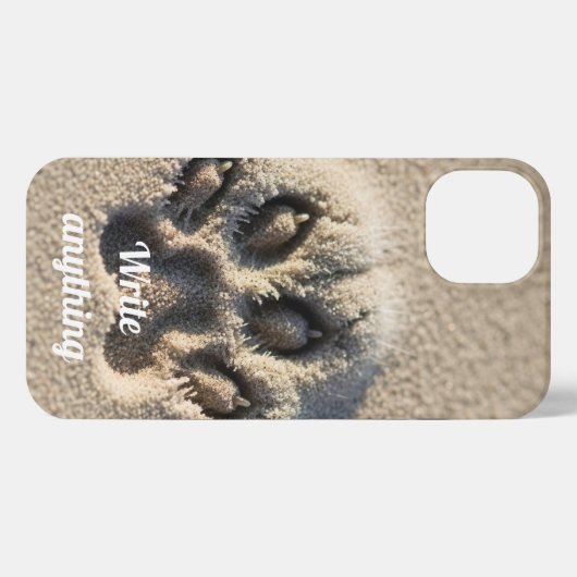 Serene Sandy Feline Paw Print Phone Case iPhoneケース (裏面横)