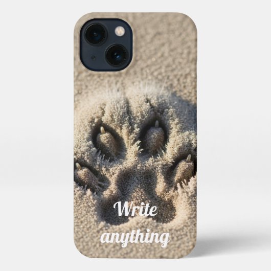 Serene Sandy Feline Paw Print Phone Case iPhoneケース (裏面)