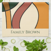 Serene Savanna Gentle Abstract Earthy Family Name  キッチンタオル (折り畳み)