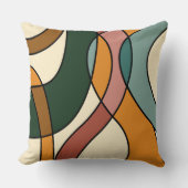 Serene Savanna Gentle Abstract Mid-Century クッション (正面)