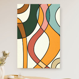 Serene Savanna Gentle Abstract Mid-Century Canvas  キャンバスプリント