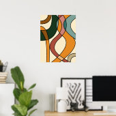 Serene Savanna Gentle Abstract Modern Earthy  ポスター (ホームオフィス)