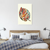 Serene Savanna Kind Leaf Abstract Modern Art キャンバスプリント (インサイチュ (寝室))