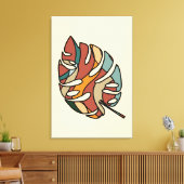 Serene Savanna Kind Leaf Abstract Modern Art キャンバスプリント (インサイチュ (リビング))