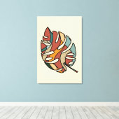 Serene Savanna Kind Leaf Abstract Modern Art キャンバスプリント (インサイチュ (ウッドフロア))