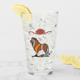 Serene Savanna Kind Lion Abstract Modern Art タンブラーグラス