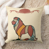 Serene Savanna Kind Lion Abstract Modern Earthy  クッション (ブランケット)