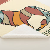 Serene Savanna Kind Lion Abstract Modern Earthy シェルパブランケット (3/4)