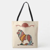 Serene Savanna Kind Lion Abstract Modern Earthy  トートバッグ (正面)