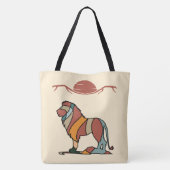 Serene Savanna Kind Lion Abstract Modern Earthy  トートバッグ (裏面)