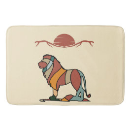 Serene Savanna Kind Lion Abstract Modern Earthy  バスマット