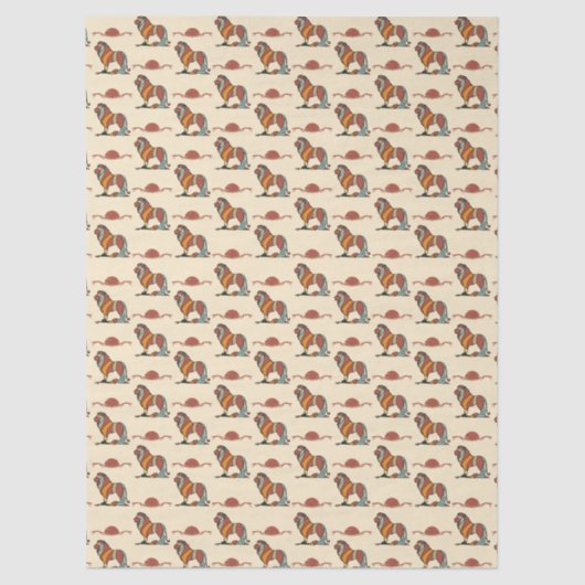 Serene Savanna Kind Lion Abstract Pattern 薄葉紙 (正面)