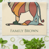 Serene Savanna Kind Lion Custom Family Name キッチンタオル (折り畳み)