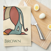 Serene Savanna Kind Lion Custom Family Name キッチンタオル (四つ折り)