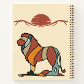 Serene Savanna Kind Lion Personalized Modern Earth ノートブック (裏面)