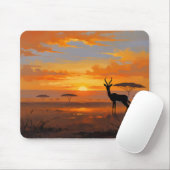 Serene Savannah Sunset – Wildlife Landscape Art マウスパッド (マウス)