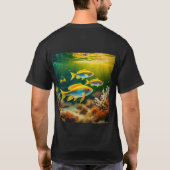 Serene Seahorse Symphony: A Family's Dance in the Tシャツ (裏面)
