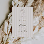 Serene Shell Monogram Coastal Stripes Wedding セーブザデート