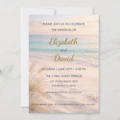 Serene Shoreline Coastal Wedding Invitation 招待状 (正面)