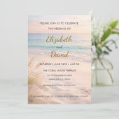 Serene Shoreline Coastal Wedding Invitation 招待状 (スタンド正面)