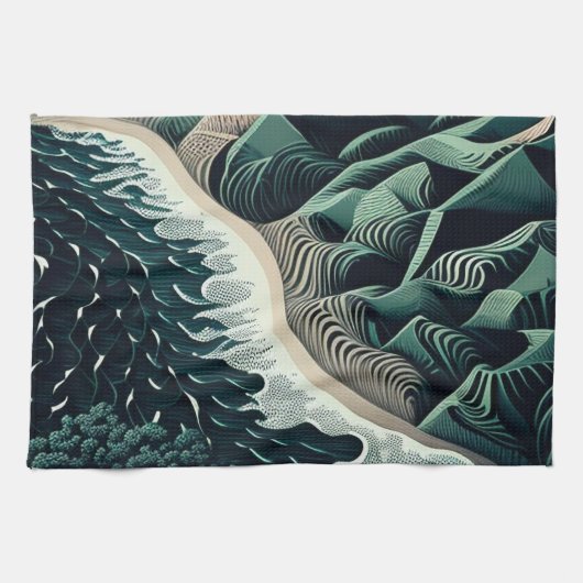 Serene Shores キッチンタオル (横)