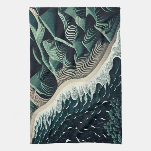 Serene Shores キッチンタオル (縦)