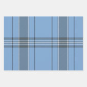 Serene Sky Blue and Slate Winter Tartan Plaid ラッピングペーパーシート (正面2)