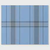 Serene Sky Blue and Slate Winter Tartan Plaid ラッピングペーパー (フラット)