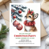 Serene snowy forest Christmas kids invitation  招待状