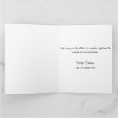 Serene snowy landscape illuminated by lit trees カード (内部)