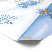 Serene Snowy Village with Flowing Stream ポスター (角)