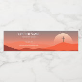 Serene Solace Sunset Church Water Label ペットボトルラベル (シングルラベル)