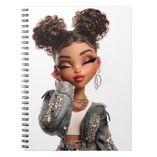 Serene Sparkle Muse Spiral Photo Notebook ノートブック (正面)