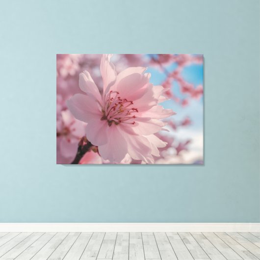 Serene Spring Flower Art Canvas Print キャンバスプリント (インサイチュ (ウッドフロア))