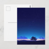 Serene Starry Night Tree Silhouette ポストカード (正面/裏面)