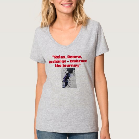 "Serene Steel: Women's Light Steel Tシャツ – リラックス (正面)