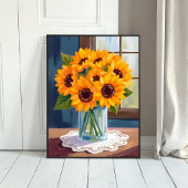 Serene Sunflowers | Yellow Floral Watercolor ポスター