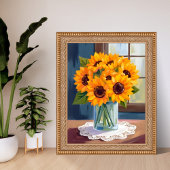 Serene Sunflowers | Yellow Floral Watercolor ポスター