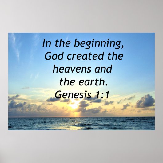SERENE SUNRISE GENESIS 1:1写真聖なる書物、 経典 ポスター (正面)