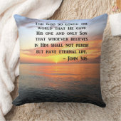 SERENE SUNRISE JOHN 3:16写真デザイン クッション (ブランケット)