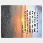 SERENE SUNRISE JOHN 3:16写真デザイン フリースブランケット (正面(横))