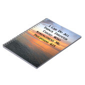 SERENE SUNRISE PHILIPPIANS 4:13写真聖なる書物、 経典 ノートブック (左側)