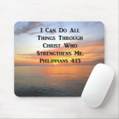 SERENE SUNRISE PHILIPPIANS 4:13写真聖なる書物、 経典 マウスパッド (マウス)