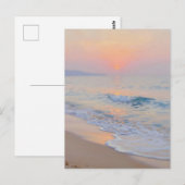 Serene Sunset Beach Ocean Glow ポストカード (正面/裏面)