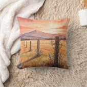 Serene Sunset Wildflower Field クッション (ブランケット)